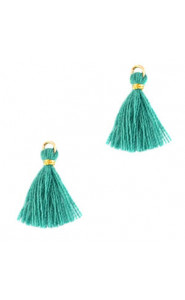 Quaste Ibiza Style 1.5cm Gold - viridian green